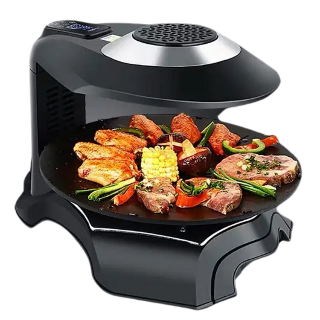 Grill électrique Vertical Sans Fumée - 1200W, Rotation 360°, 8 Broches, Pour Intérieur, Voyage, Camping - 10